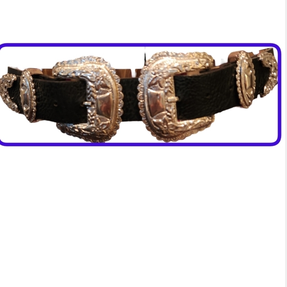 DOUBLE BUCKLE DOUBLE TROUBLE SLIVER WESTERN COWBOY BELT.VINTAGE main image 7